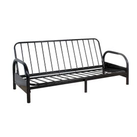 Contemporary Metal Adjustable Sofa Frame with Metal Armrests, Black