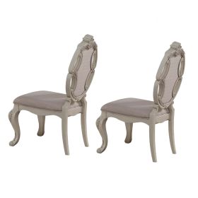 26 Inch Wide Upholstered Dining Side Chair, Set of 2, White