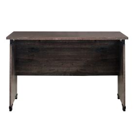 Ury 47 Inch Office Desk, Farmhouse Panel Base, Rectangular Wood, Gray