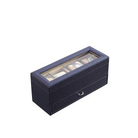 Watch Case with Drawer Display and  4 Slots, Blue