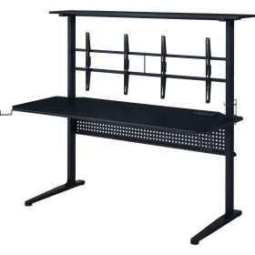 Gaming Table with USB-Port, Black