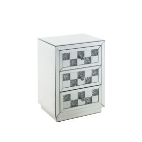 Accent Table with Self Closure and Safety Top Feature, White