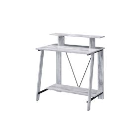 Writing Desk with V Shaped Frame, Antique White and Black
