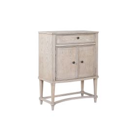 Wine Cabinet with 2 Doors and Lift Top Storage, Antique White