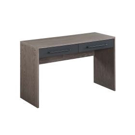 Writing Desk with 2 Drawers and Panel Base, Gray