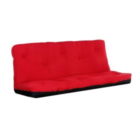 Nab Full Size Futon Mattress, Tufted, Poplin Fabric, Red, Black