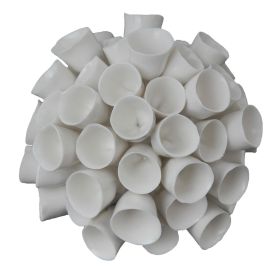 Lily 6 Inch Faux Coral Tabletop Sculpture, Round Ceramic Accent, White