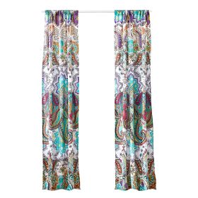Vana 84 Inch Window Curtains, Decorative Paisley Print Design, Rod Pockets