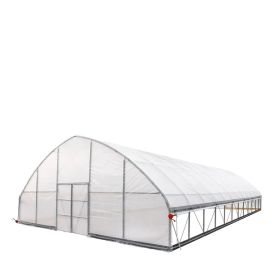30' x 50' Tunnel Greenhouse Grow Tent w/6 Mil Clear EVA Plastic Film, Cold Frame, Hand Crank Roll-Up Sides, Peak Ceiling Roof, TMG-GH3050