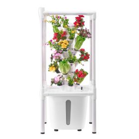 Hydroponic Growing System with Grow Light, 30 Pods Vertical 6 Tiers Hydroponic Tower, Home Hydronic Garden with Water Pump