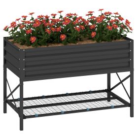 40" x 20" x 10" Galvanized Steel Raised Garden Bed, Steel Raised Garden with Bed Liner, 440lbs, Gray