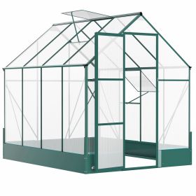 6' x 8' x 7' Walk-in Polycarbonate Greenhouse, Hobby Greenhouse for Backyard/Outdoor with Temperature Controlled Window