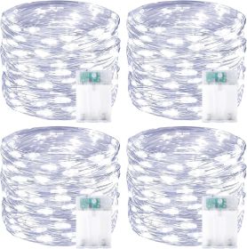 4 Pack 60 LED Christmas Fairy Lights Battery Operated with Timer, 20FT Waterproof Twinkle Lights Indoor Outdoor, String Lights for Bedroom, Weddi