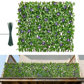 Expandable Fence Privacy Screen, 25.5 x 122 in Expand Artificial Plant Wall, Realistic Artificial Ivy Panel with 50 Zip Ties, Decorative Faux Greener