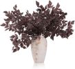 8-Pack Artificial Cimicifuga Leaves Spray, 23-inch Faux Burgundy Autumn Greenery Stems, Long Stems for Vases, Farmhouse Thanksgiving Fall Centerpiece