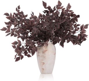 8-Pack Artificial Cimicifuga Leaves Spray, 23-inch Faux Burgundy Autumn Greenery Stems, Long Stems for Vases, Farmhouse Thanksgiving Fall Centerpiece