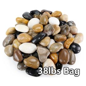 38 lbs Multicolor River Rocks, 2-3 inch Polished Pebbles - Decorative White Stones for Indoor/Outdoor Use, Perfect for Plants, Vase Fillers, Aqua