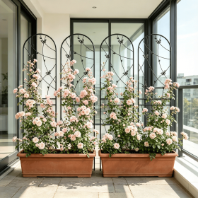 4 Pack Metal Garden Trellis 86.7" x 19.7" Rustproof Trellis for Climbing Plants Outdoor Flower Support Butterfly Deco Black