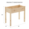 Raised Garden Bed - Cedar Planter with Non-Woven Liner, Bottom Drainage, 30-Inch Height, 34 x 18 x 30 in Sizes for Outdoor Plants, Wood