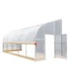 10' x 20' Lean-To Greenhouse Grow Tent w/6 Mil Clear EVA Plastic Film, Cold Frame, Hand Crank Roll-Up Side, 6-½' Sidewall, TMG-GHL1020