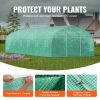Walk-in Tunnel Greenhouse, 29.5x9.8x6.6 ft Hoop House Greenhouse Tunnel, Peaked Roof Plant Hot House with Galvanized Steel Frame, Green PE Cover, Rol