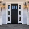 23"(H) 2-Pack Outdoor Wall Lantern Light – Vintage Black Metal Sconce with Clear Seeded Glass for Porch, Patio, and Garden (Bulb Not Included)