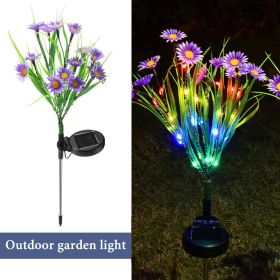 Solar Garden Lights LED Flower Stake Lamp Outdoor Yard Waterproof Patio Decor (Color: Purple, Package: 3 Pack)