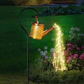 Solar Lanterns Outdoor Waterproof,Metal Watering Can Garden Decor Ornaments,Yard Art Hanging Path Lights,Outside Patio Decorations (Color: Warm Lights-1PCS)