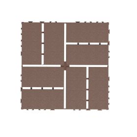 11.81"x11.81"x0.79"Grey & Brown Colors - Stylish Interlocking Flooring (Color: Brown)